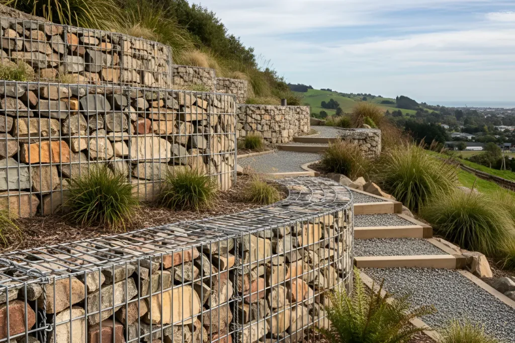 At Retaining Walls Christchurch, we do Gabion Retaining Walls through professional construction that ensures stability, natural aesthetics, and reliable performance for every project.