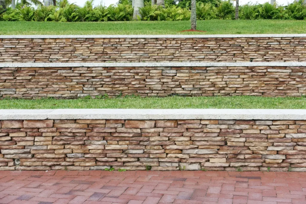 Stone Walls Christchurch multi level retaining walls built by the best stone walls company in Christchurch with stone layers